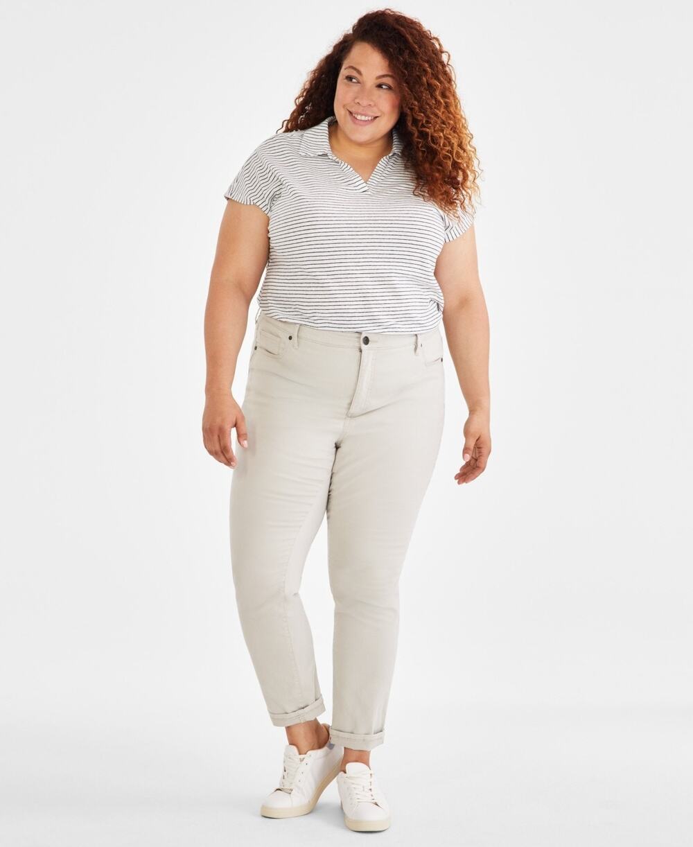 Style & Co High-Rise Straight-Leg Slimming Pants Stonewall Gray Size 20W